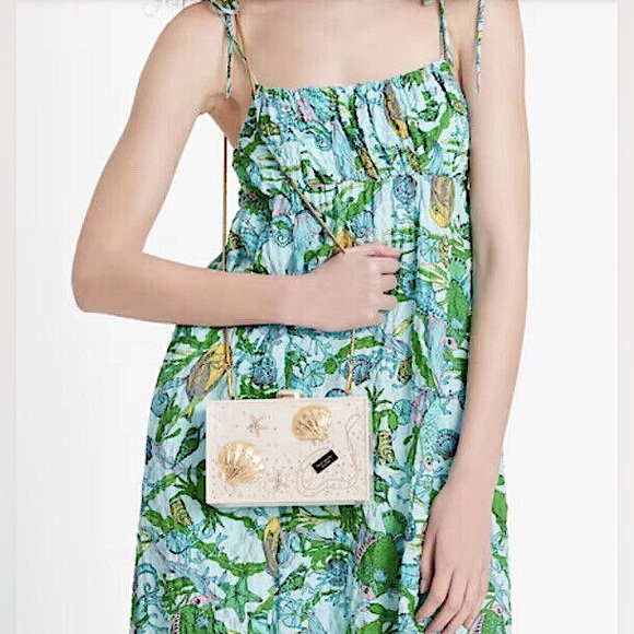 Kate Spade What The Shell Ocean Scene Resin Frame Clutch Crossbody - Picture 12 of 13